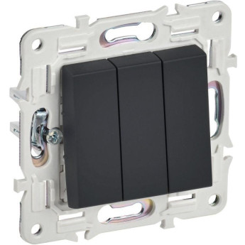 Выключатель 3-клавишный IEK SKANDY 10А SK-V11G графит SK-V30-0-10-K53